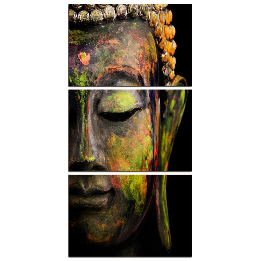 Tableau Bouddha en 3 parties cadre