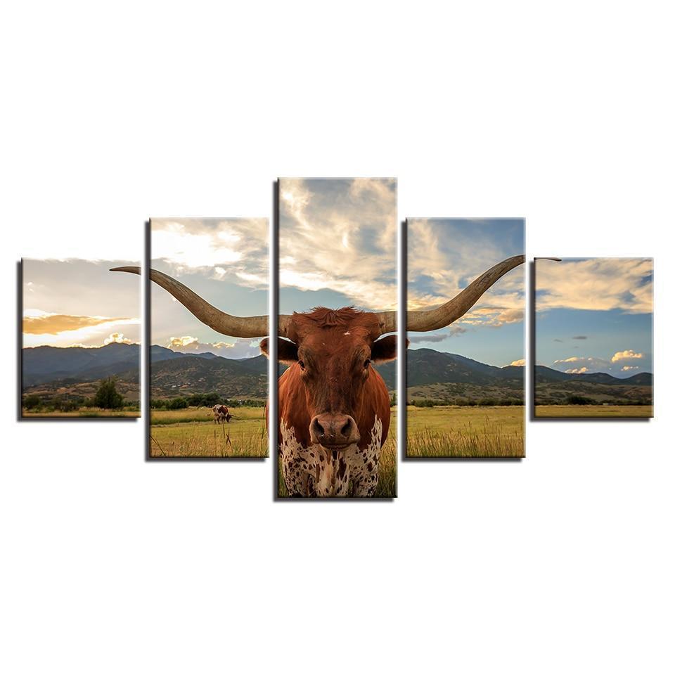 TEXAS LONGHORN - Tableau mural sur toile imprimée - Art-Cadre.fr