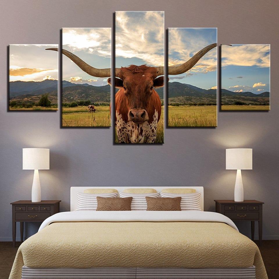 TEXAS LONGHORN - Tableau mural sur toile imprimée - Art-Cadre.fr