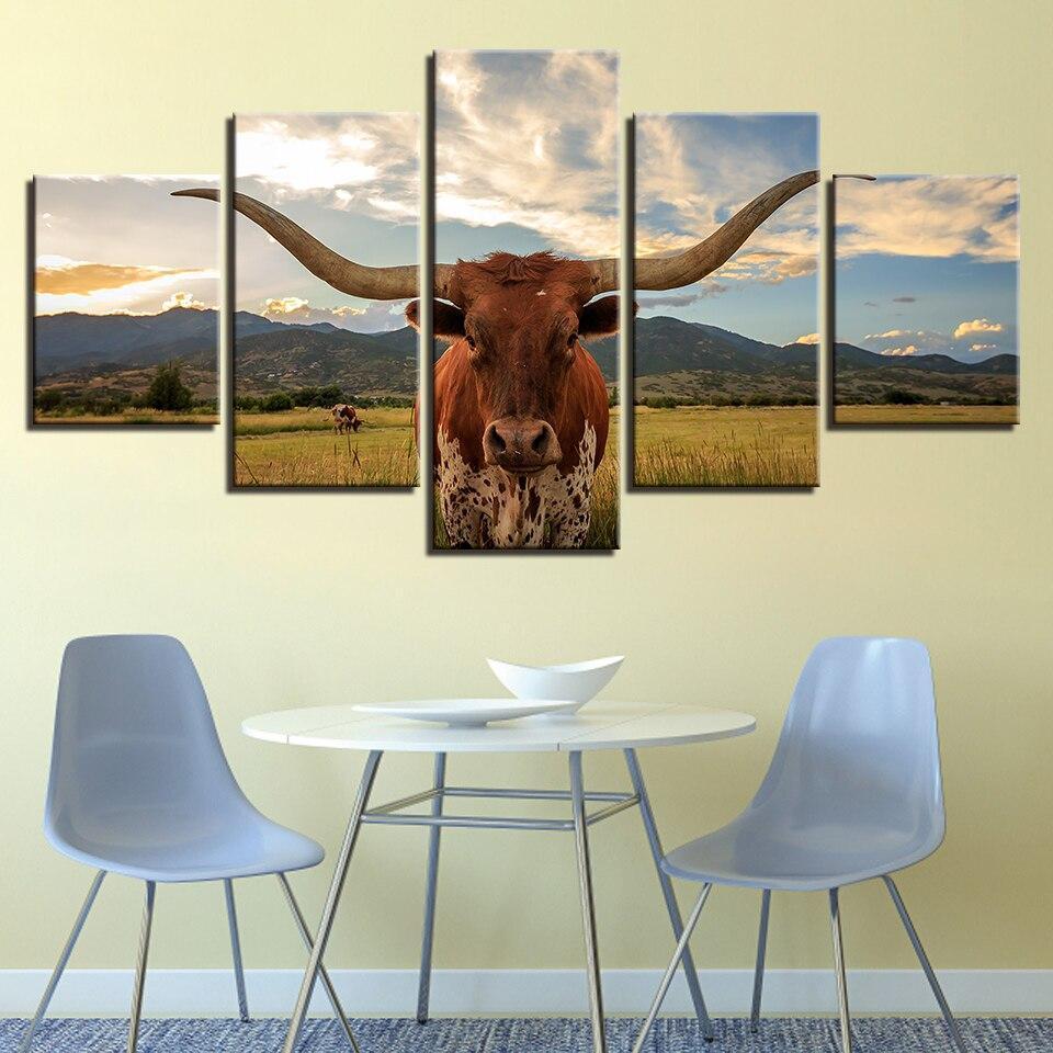 TEXAS LONGHORN - Tableau mural sur toile imprimée - Art-Cadre.fr