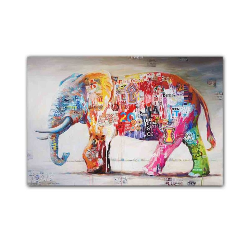 tableau toile éléphant street art