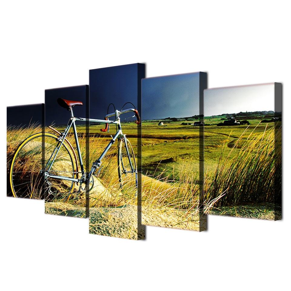 VÉLO DANS LA LANDE - Tableau mural sur toile imprimée - Art-Cadre.fr