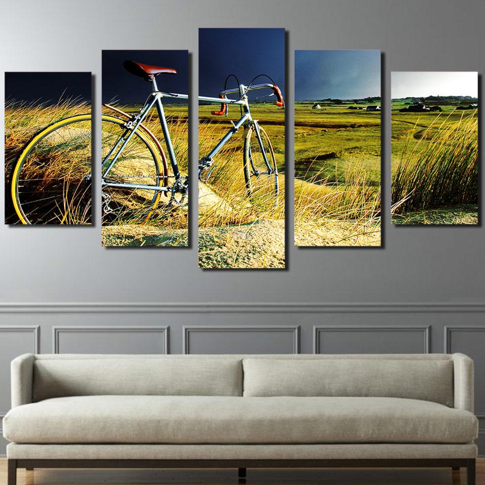 VÉLO DANS LA LANDE - Tableau mural sur toile imprimée - Art-Cadre.fr