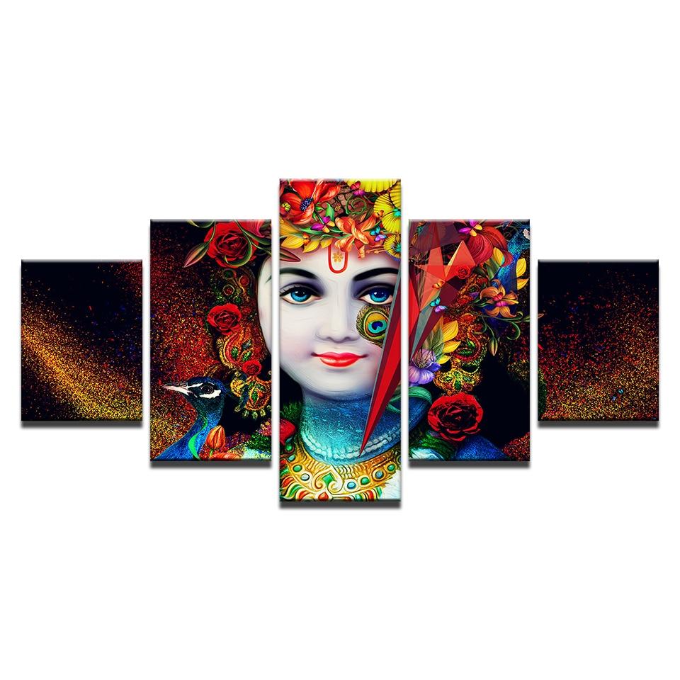 VISAGE DE KRISHNA - Tableau mural sur toile imprimée - Art-Cadre.fr