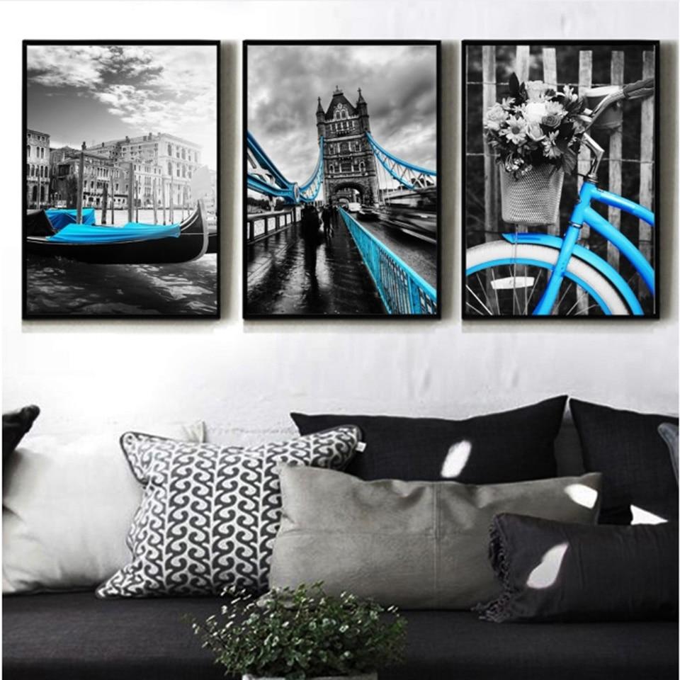 VENISE & LONDRES - Toile imprimée sur châssis - Art-Cadre.fr