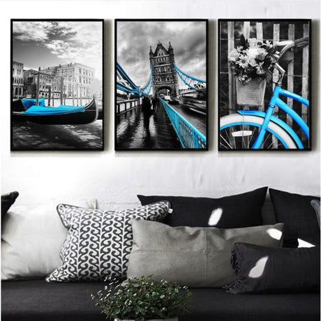 VENISE & LONDRES - Toile imprimée sur châssis - Art-Cadre.fr