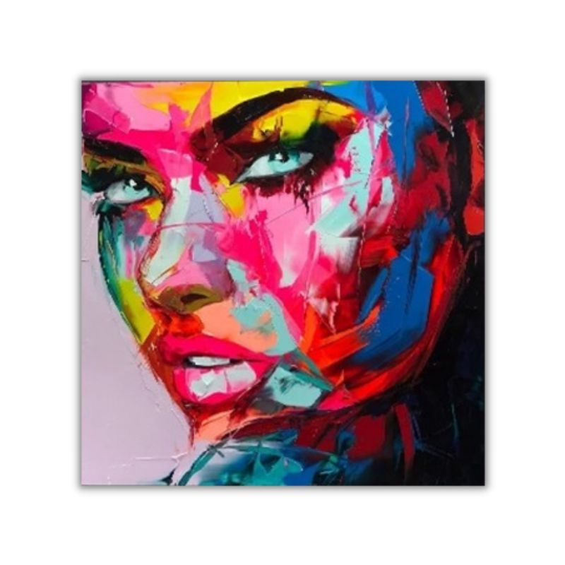 tableau visage femme coloré toile