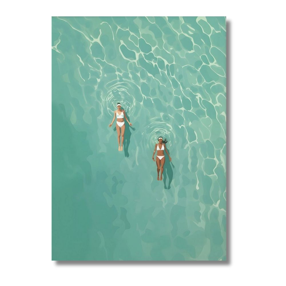 Tableau Détente à la mer entre copine