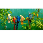 Tableau jungle perroquet toile