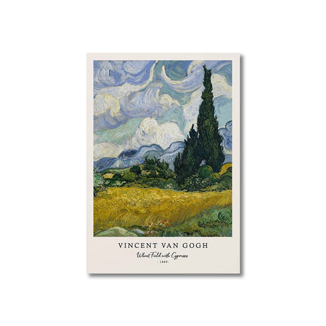 Champ de blé avec cyprès - Vincent Van Gogh tableau design