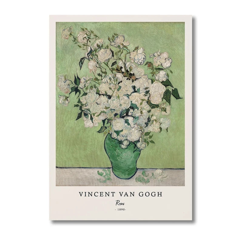 Nature morte, vase aux roses roses - Vincent Van Gogh tableau mural