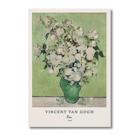 Nature morte, vase aux roses roses - Vincent Van Gogh tableau mural