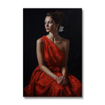Tableau Femme Robe Rouge toile
