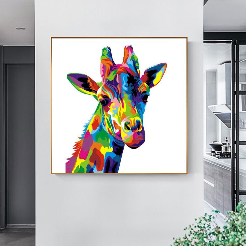 Tableau Girafe Multicolore