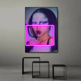 Tableau mona lisa et néon