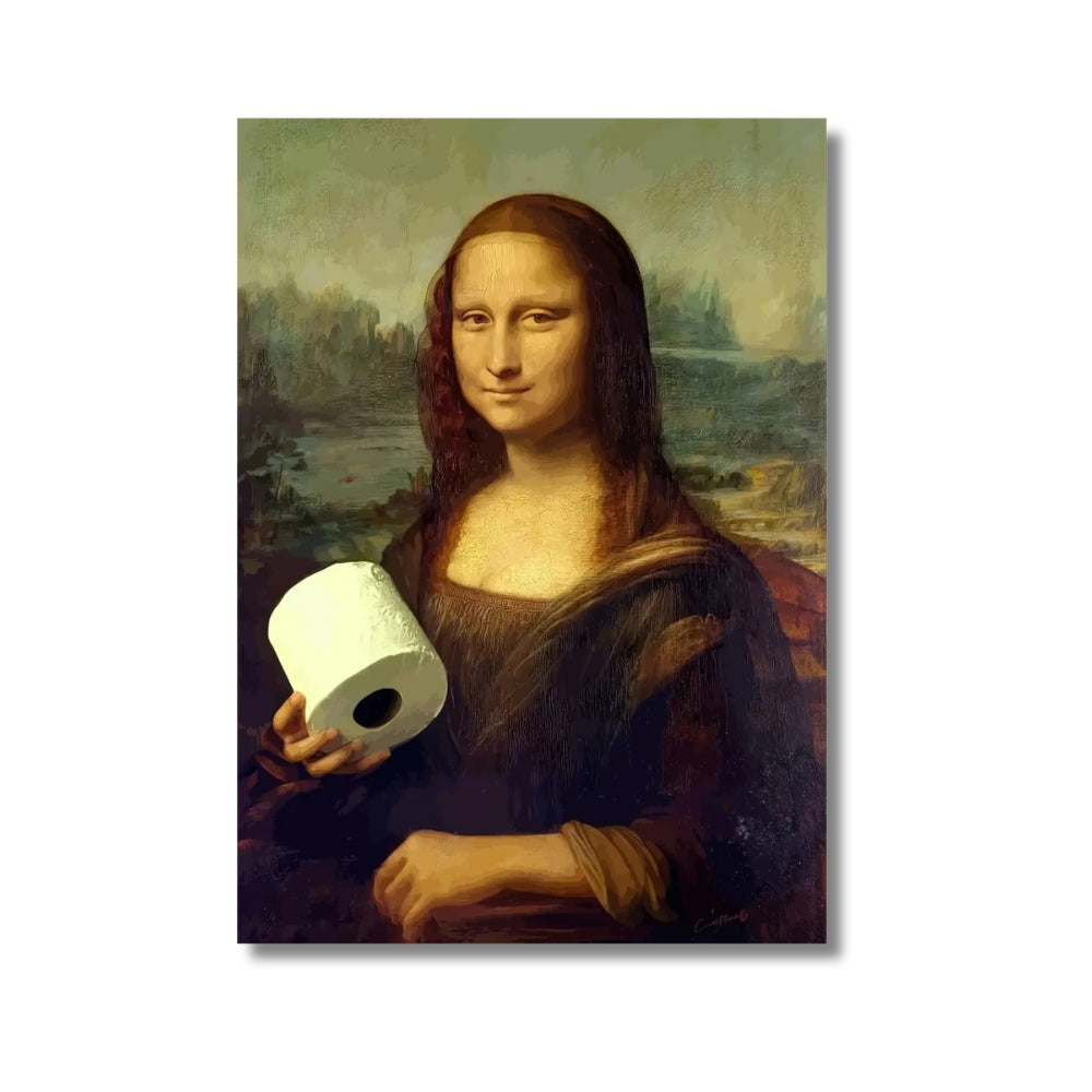 Tableau parodie Mona Lisa papier toilette tableau mural