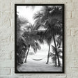 Tableau photographie hamac sur la plage noir et blanc deco