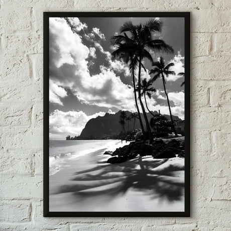 Tableau photographie plage tropicale noir et blanc deco