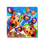 Tableau Vache Multicolore toile