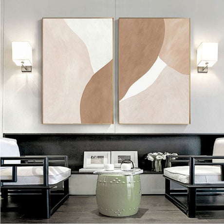 TableauAbstraitBeigeetMarronMinimaliste salon