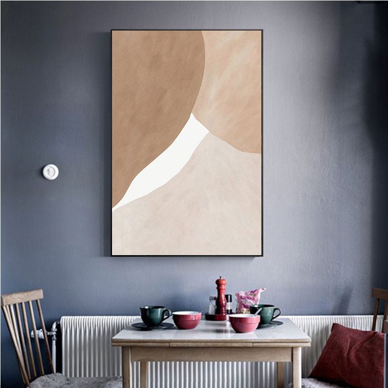 TableauAbstraitBeigeetMarronMinimaliste mural