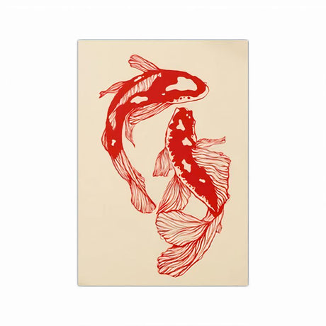 TableauCarpesKoiRouges toile