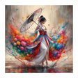 TableauFemmeChinoiseHanfuetOmbrelle toile 1