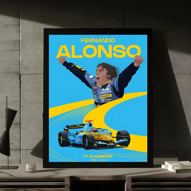 Tableau Fernando Alonso anime bureau