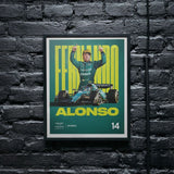 Tableau Fernando Alonso reel mur