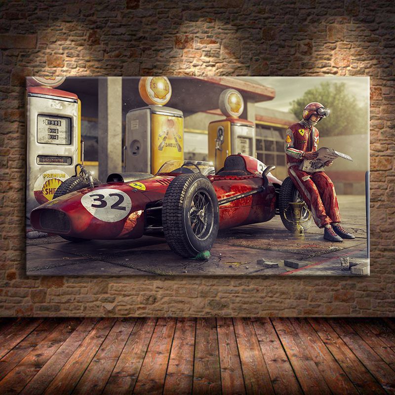 TableauFerrarivintage mural