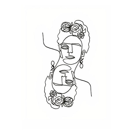 TableauFridaKahloMinimalisteLigneContinue toile 2