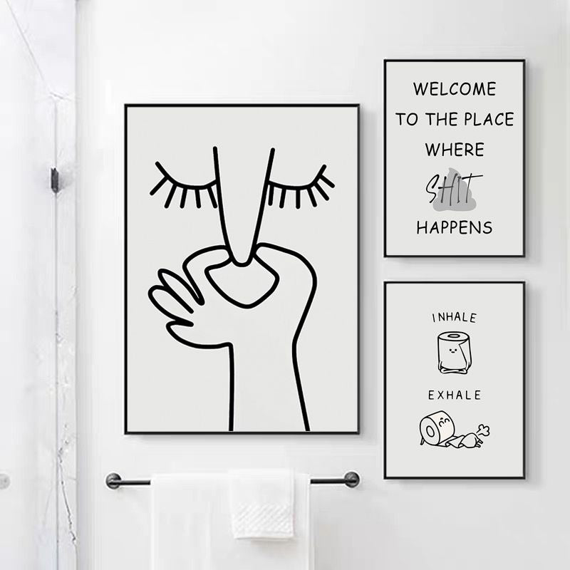 TableauMinimalisteToilettes serviette