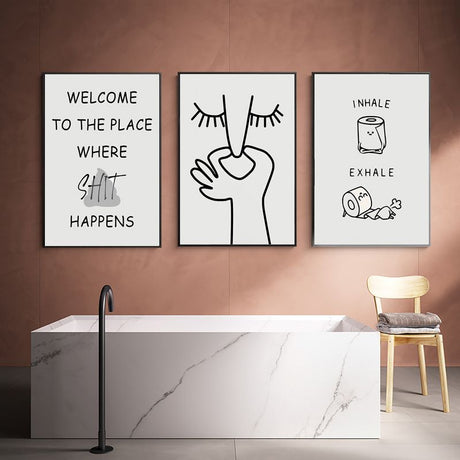 TableauMinimalisteToilettes baignoire