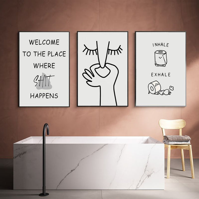 TableauMinimalisteToilettes baignoire