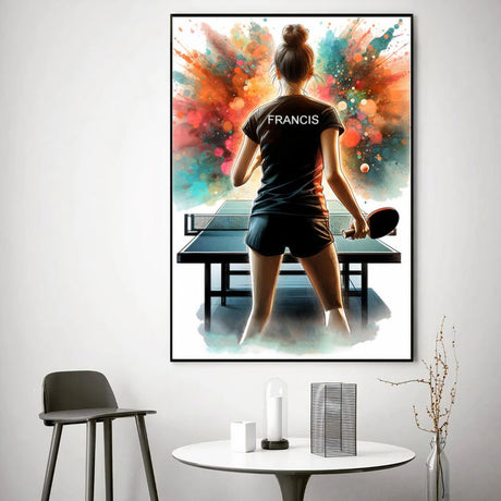 TableauPingPongFemininStreetArt salle a manger