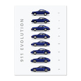 Tableau Porsche 911 evolution bleu