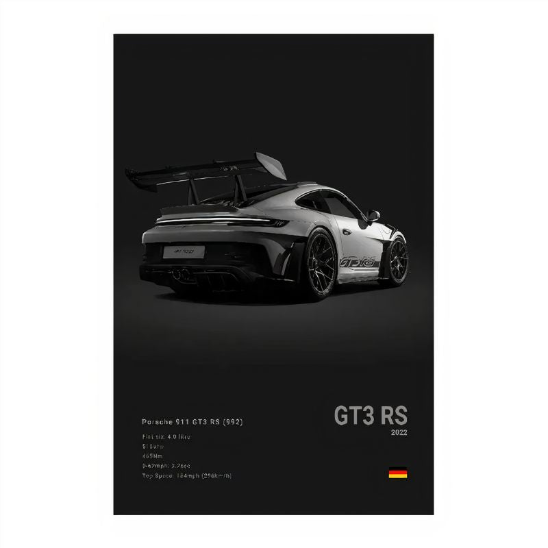 Tableau Porsche GT3 rs toile gris arrière