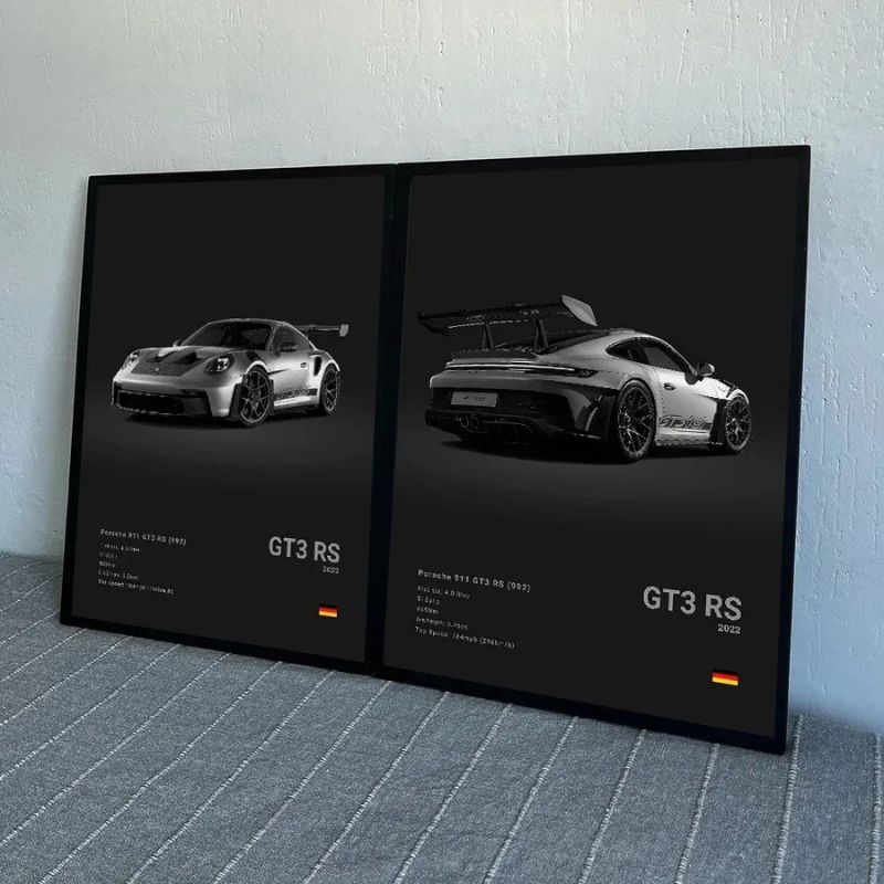 Tableau Porsche GT3 rs gris profil