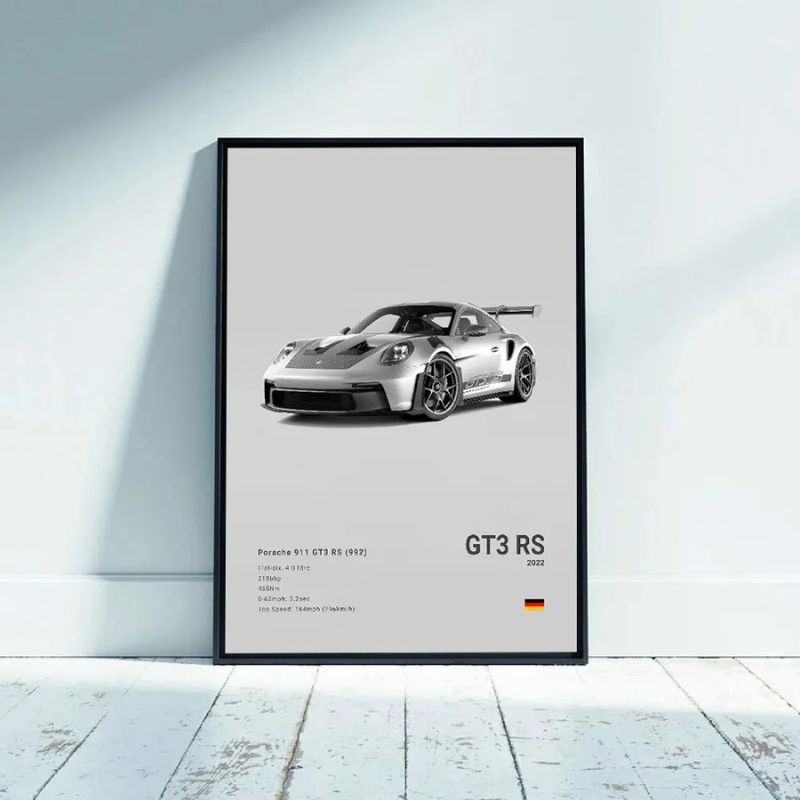 Tableau Porsche GT3 rs gris mur