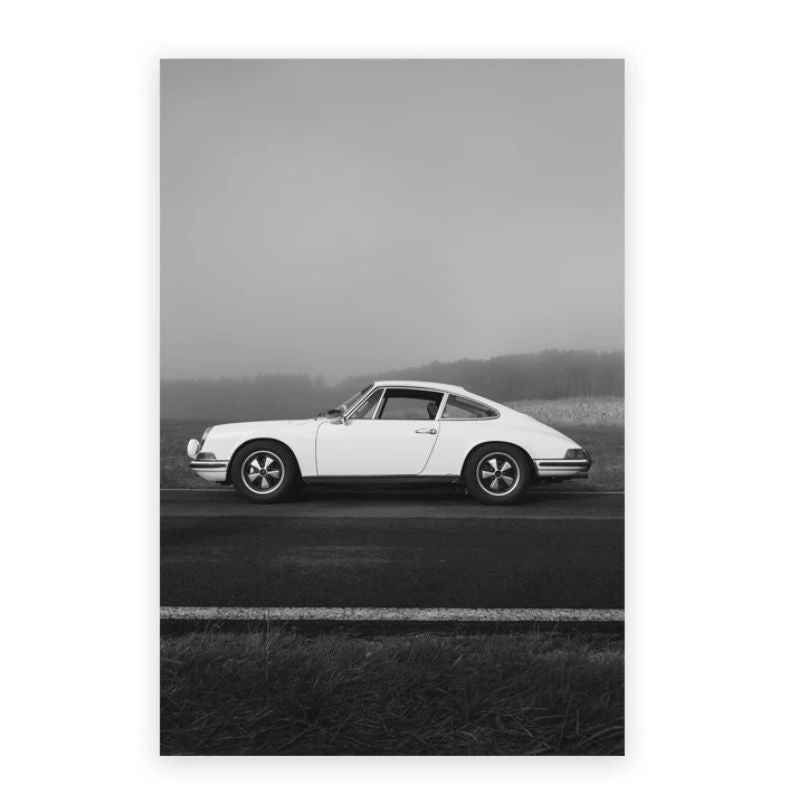 Tableau Porsche Noiret Blanc toile 1