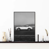 Tableau Porsche Noiret Blanc plan large