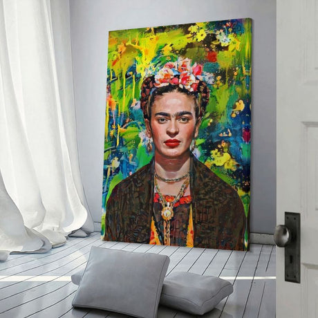 TableauPortraitModerneColoredeFridaKahlo pose