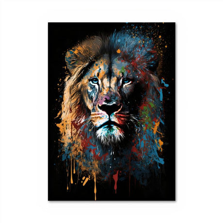 TableauReproductionPeintureAquarelleLion toile