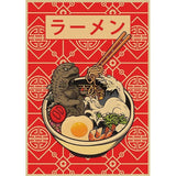 Tableau Retro Pop Japonais Ramen toile 1