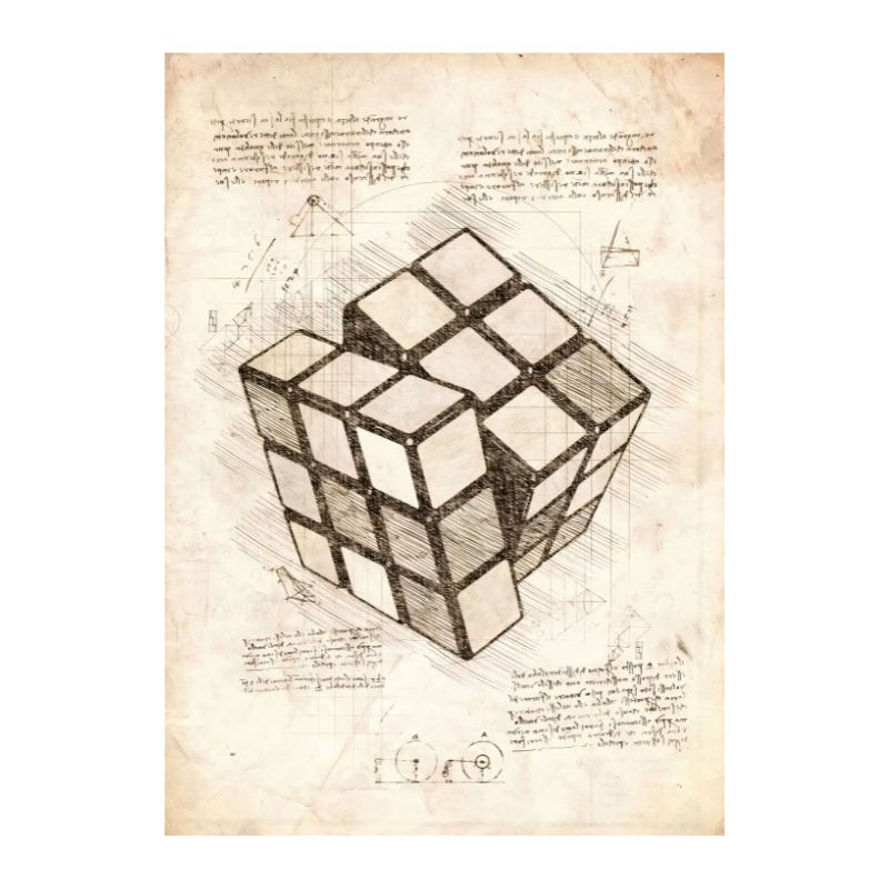 TableauRubik_sCubeVintage toile