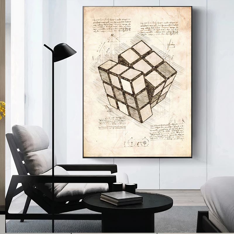 TableauRubik_sCubeVintage mural