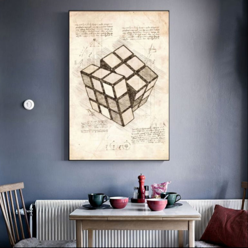 TableauRubik_sCubeVintage table a manger