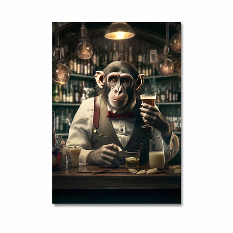 TableauSingeBarman toile