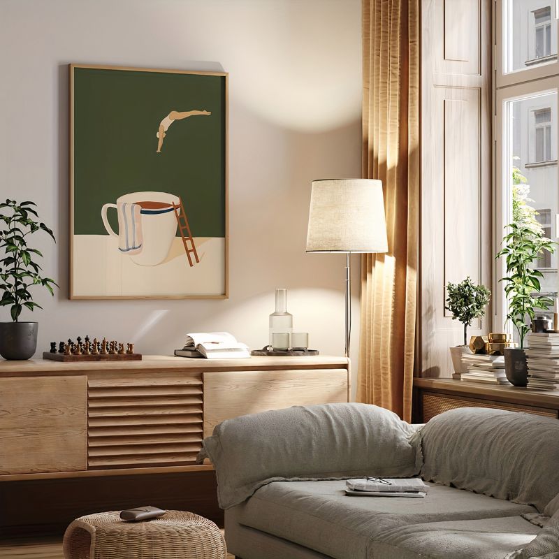 TableauSurrealisteMinimalistePlongeondansleCafe bahut