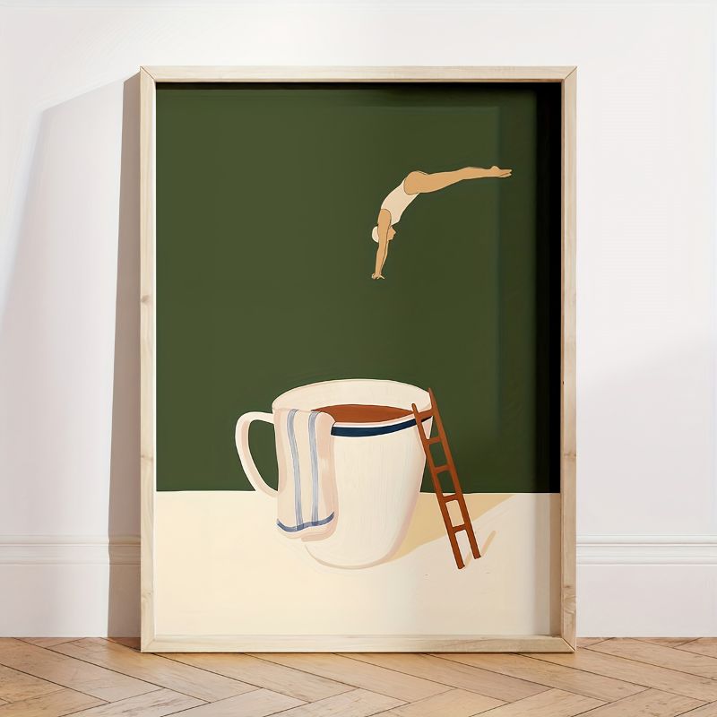 TableauSurrealisteMinimalistePlongeondansleCafe pose